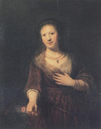 REMBRANDT Harmenszoon van Rijn Portrait of Saskia as Flora (mk33)